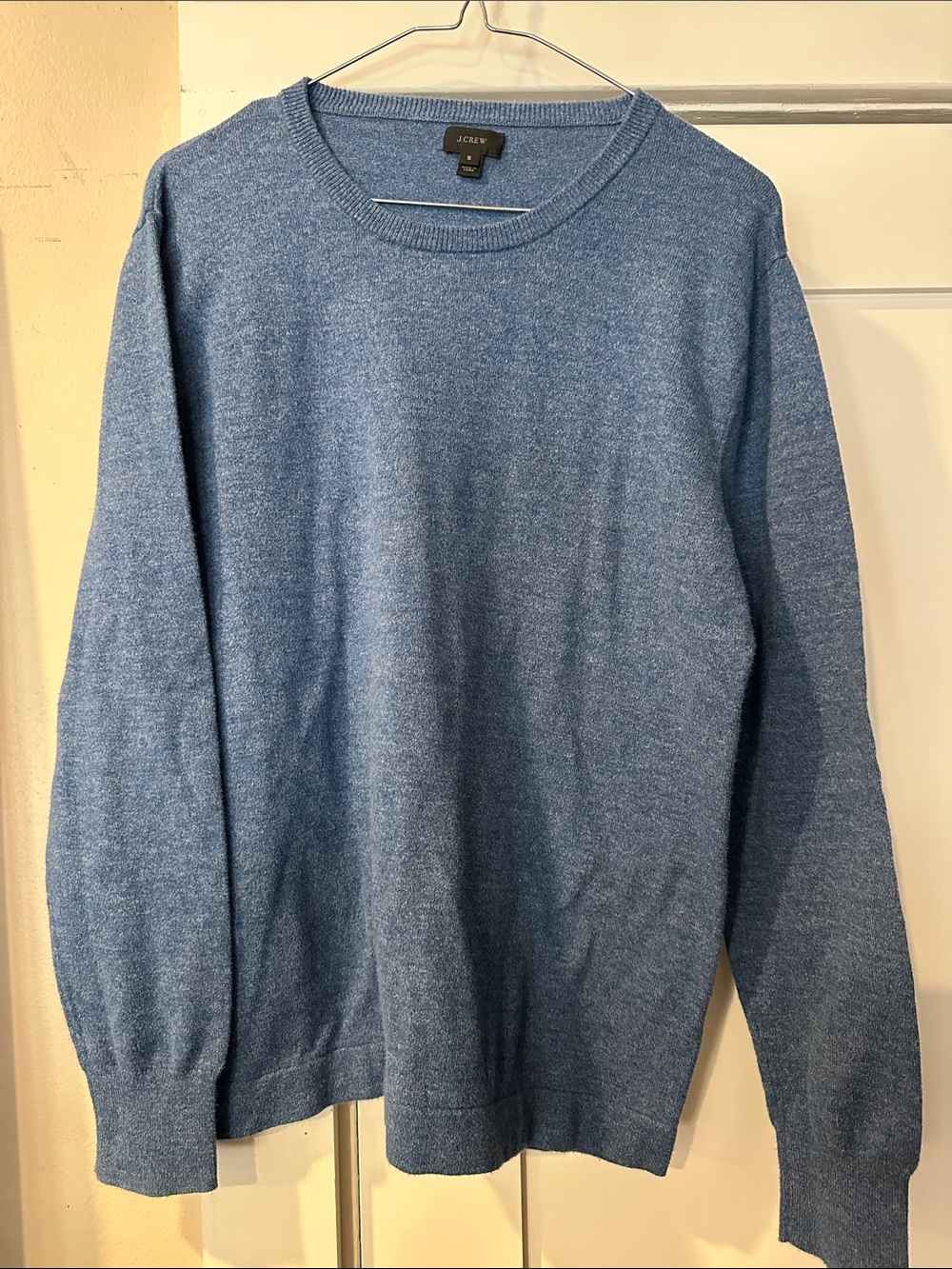 J. Crew Men's Heather Sky Blue Crewneck Sweater